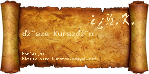 Ősze Kurszán névjegykártya